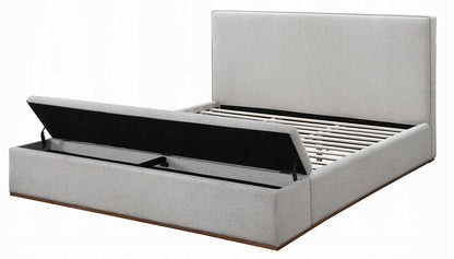 ReForm Creative Home Daisy Storage Upholstered Platform Bed - Grey Free Delivery USA & Canada