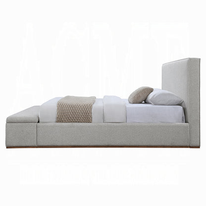 ReForm Creative Home Daisy Storage Upholstered Platform Bed - Grey Free Delivery USA & Canada