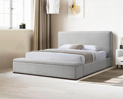 ReForm Creative Home Daisy Storage Upholstered Platform Bed - Grey Free Delivery USA & Canada