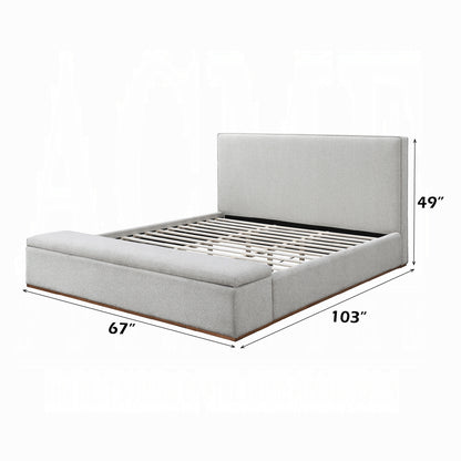 ReForm Creative Home Daisy Storage Upholstered Platform Bed - Grey Free Delivery USA & Canada