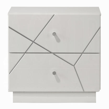 Table de chevet de rangement Pearl ultra-brillante - Blanc