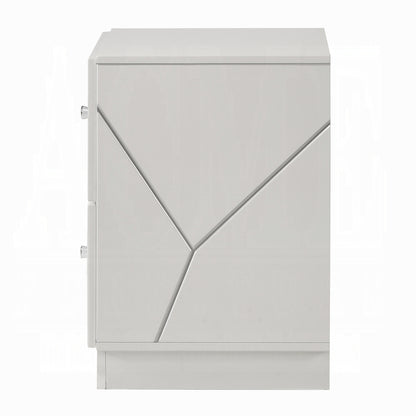 Table de chevet de rangement Pearl ultra-brillante - Blanc