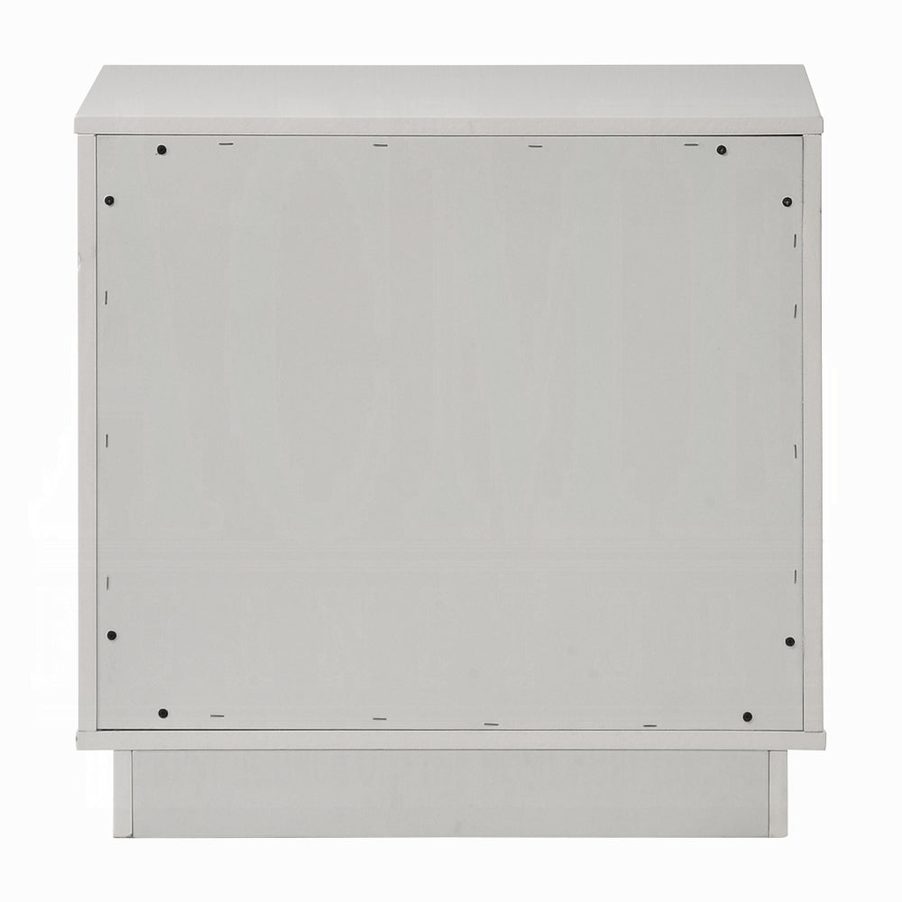 Pearl High Gloss Storage Nightstand - White