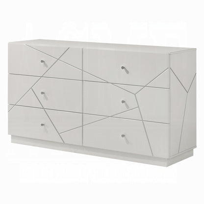 Pearl High Gloss Storage Dresser - White