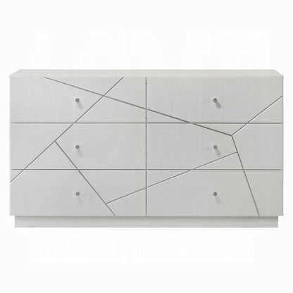Pearl High Gloss Storage Dresser - White