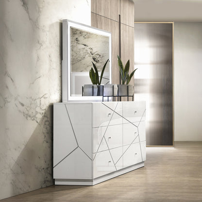 Pearl High Gloss Storage Dresser - White