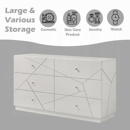 Pearl High Gloss Storage Dresser - White