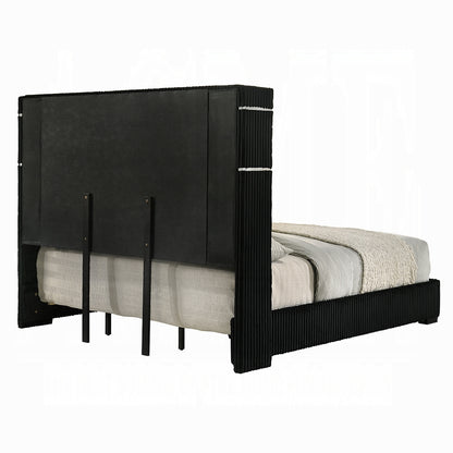 ReForm Creative Home Obsidian Smart Platform Bed with LED/ Fireplace/Reading Light/Speaker/Bluetooth/USB - Black Free Delivery USA & Canada