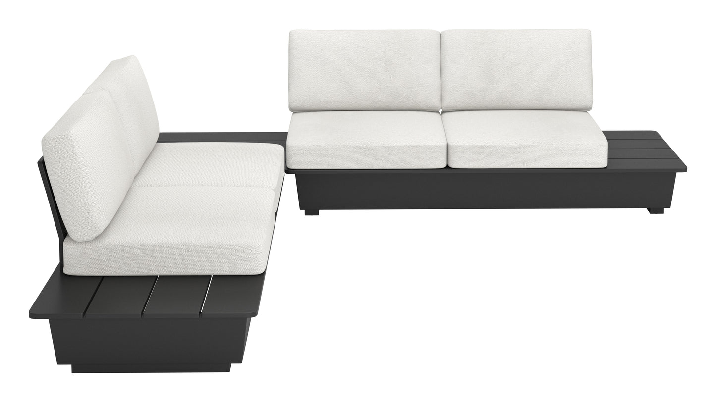 ReForm Creative Home-Arbor 2 Seater Modern Outdoor Sofa - Black. Free Delivery-USA & CANADA