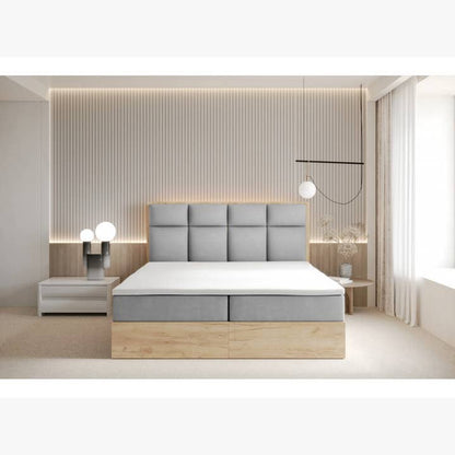 ReForm Creative Home Selva Upholstered Lift Storage Platform Bed - Grey Free Delivery USA & Canada