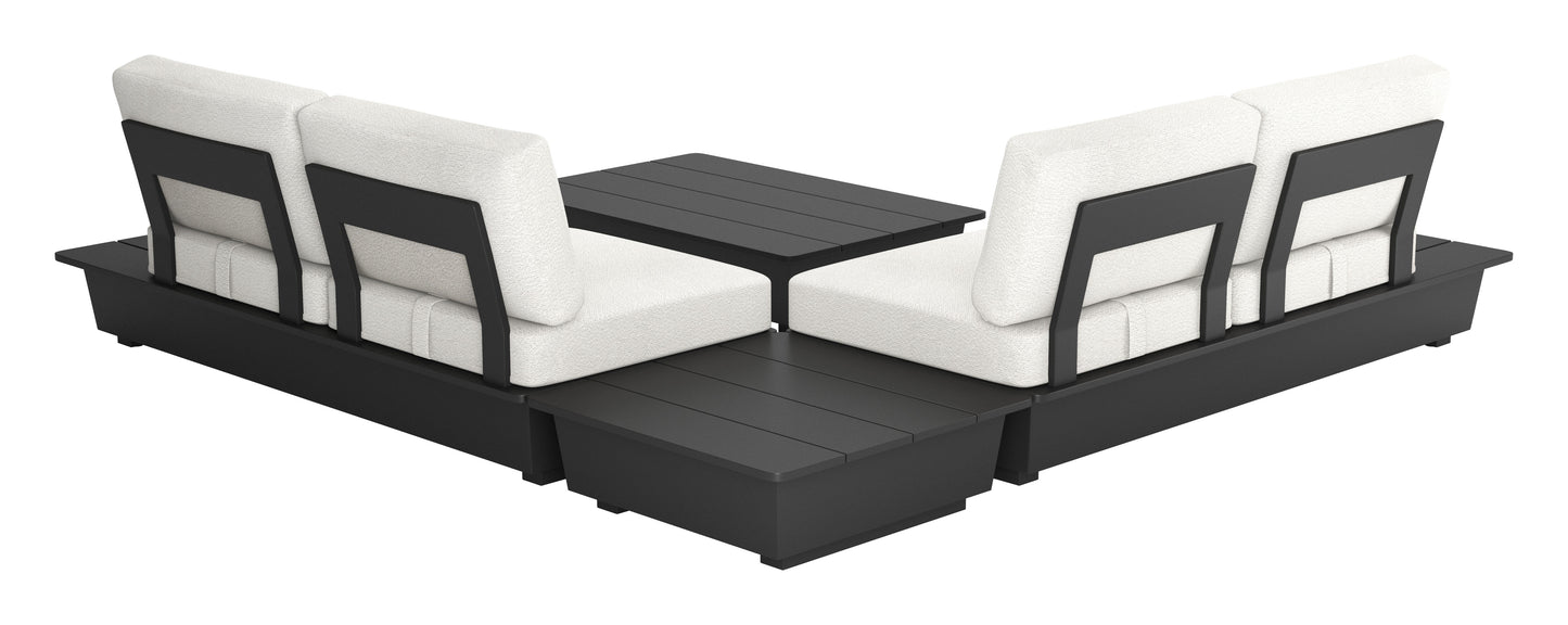 ReForm Creative Home-Arbor 2 Seater Modern Outdoor Sofa - Black. Free Delivery-USA & CANADA