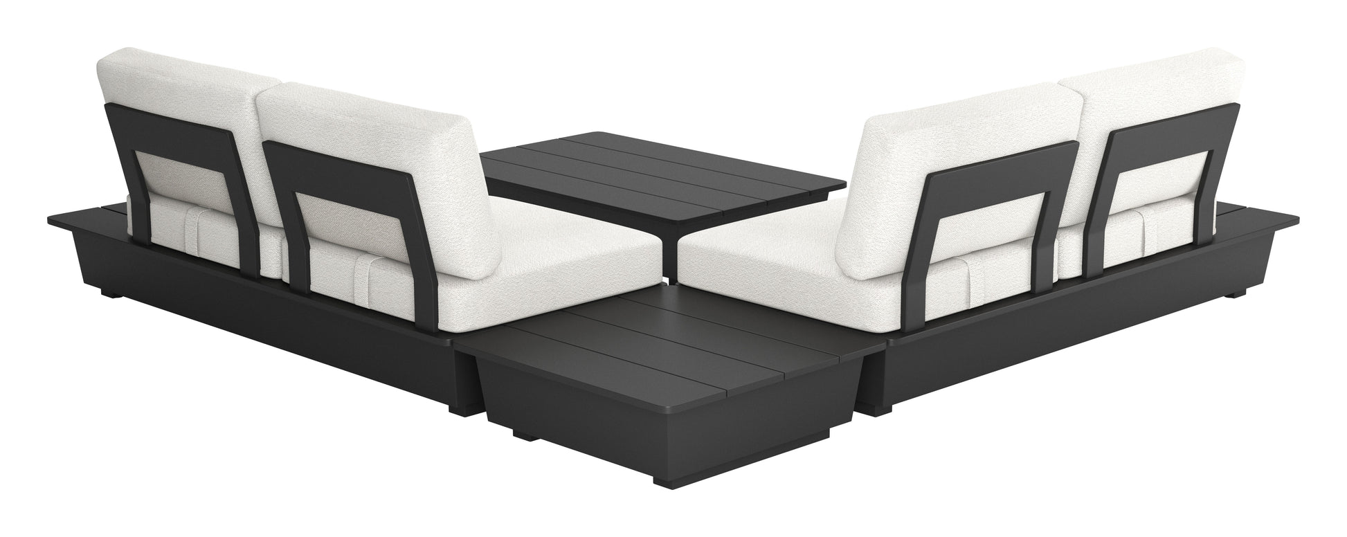 ReForm Creative Home-Arbor 2 Seater Modern Outdoor Sofa - Black. Free Delivery-USA & CANADA