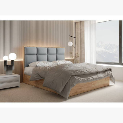 ReForm Creative Home Selva Upholstered Lift Storage Platform Bed - Grey Free Delivery USA & Canada