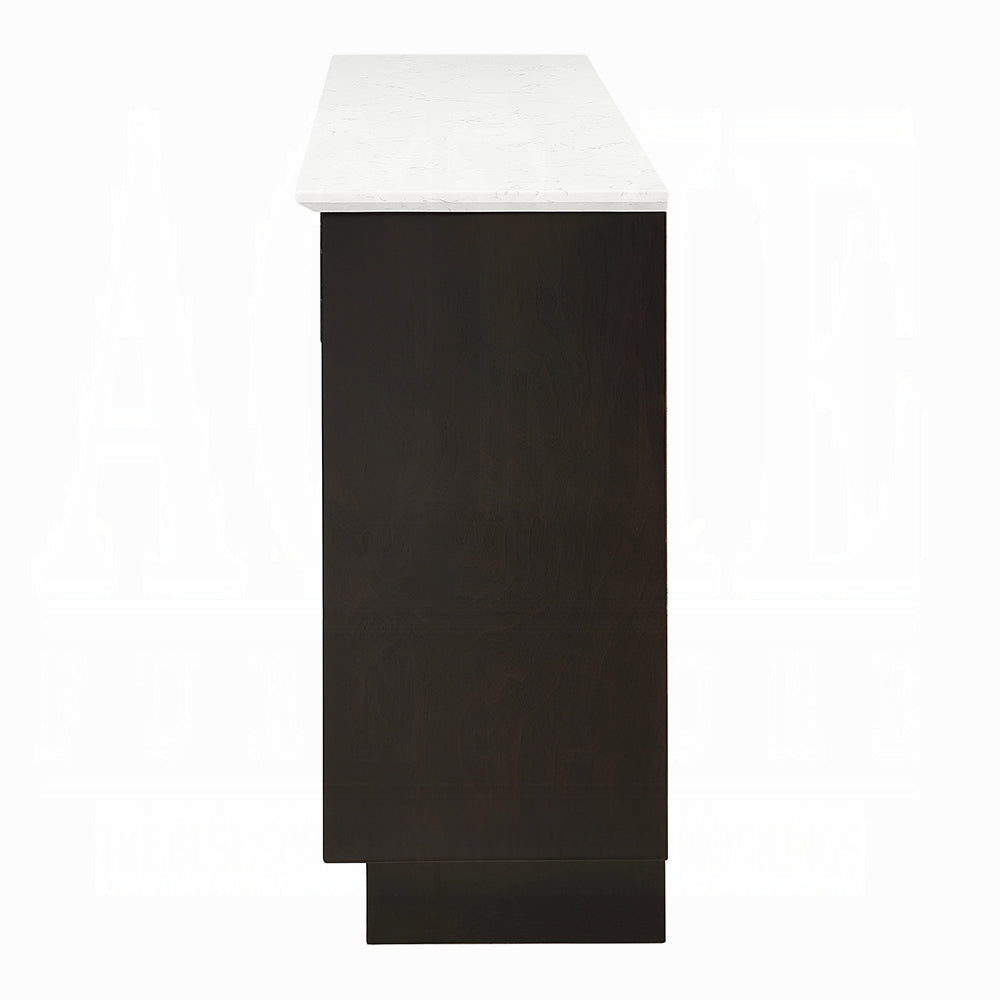 Nocturne Faux Marble Server/Fireplace - Espresso