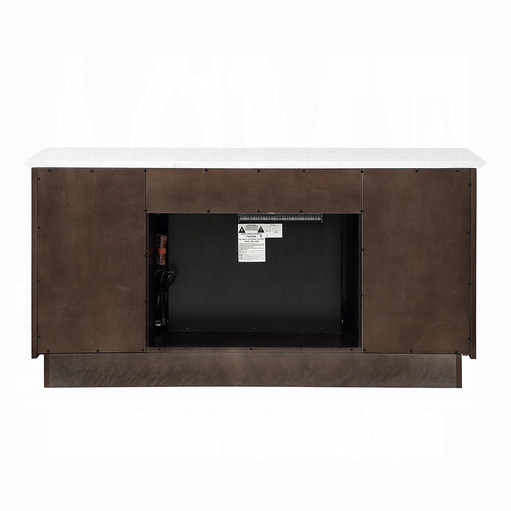 Nocturne Faux Marble Server/Fireplace - Espresso