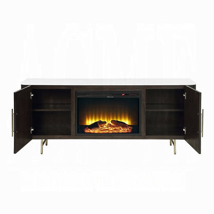 ReForm Creative Home Laffrey Faux Marble 70" TV Stand/Fireplace - Espresso-Free Delivery-USA & CANADA