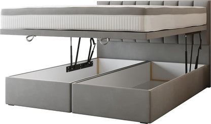ReForm Creative Home Bond Upholstered Lift Storage Platform Bed - Grey Free Delivery USA & Canada