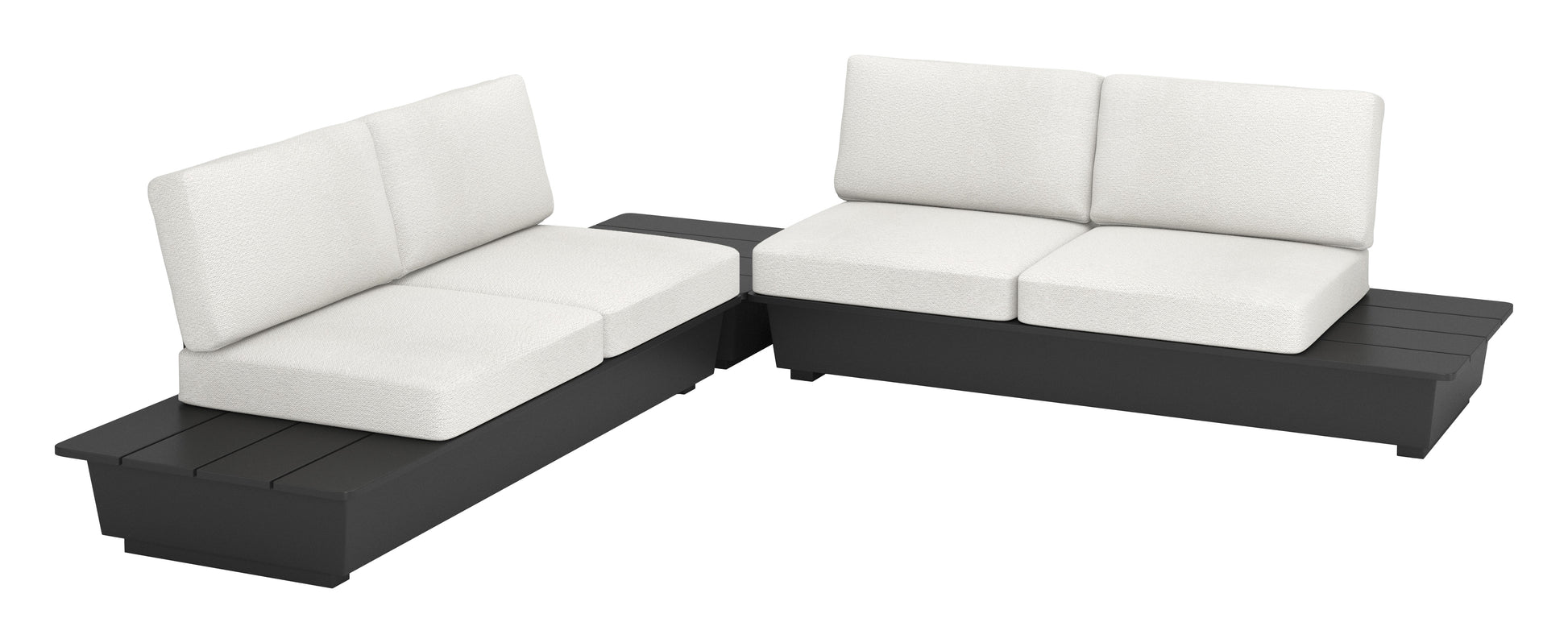 ReForm Creative Home-Arbor 2 Seater Modern Outdoor Sofa - Black. Free Delivery-USA & CANADA