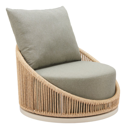 ReForm Creative Home Prairie Outdoor Swivel Chair - Natural. Free Delivery-USA & CANADA