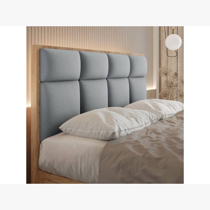 ReForm Creative Home Selva Upholstered Lift Storage Platform Bed - Grey Free Delivery USA & Canada