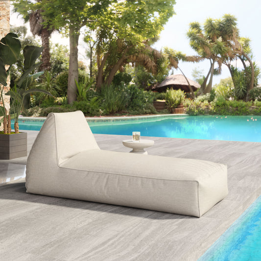 ReForm Creative Home Veranda Indoor/Outdoor Chaise Lounger - Beige. Free Delivery-USA & CANADA