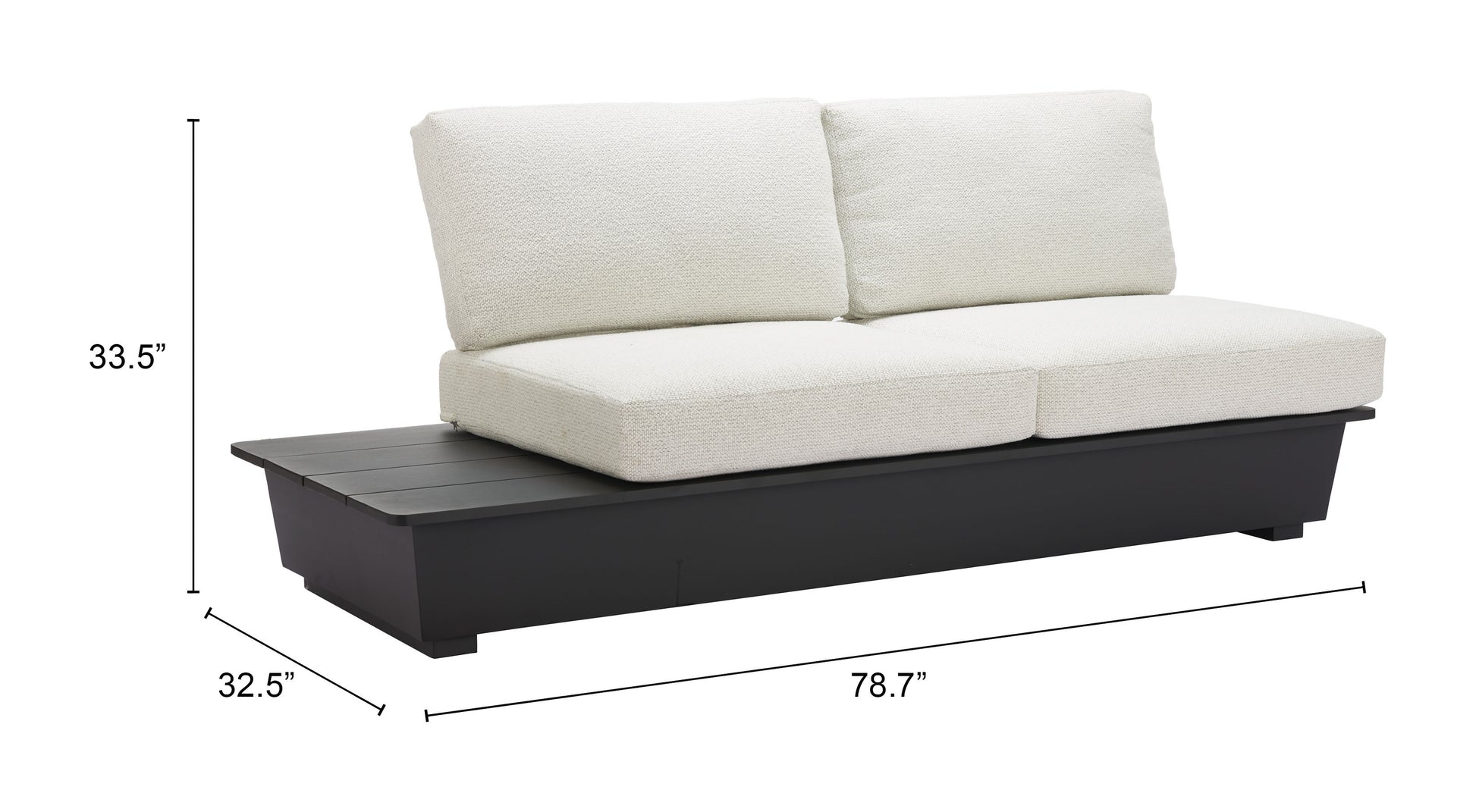ReForm Creative Home-Arbor 2 Seater Modern Outdoor Sofa - Black. Free Delivery-USA & CANADA