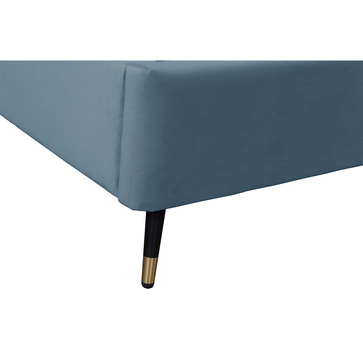ReForm Creative Home Gallagher Upholstered Velvet Platform Bed - Blue Free Delivery USA & Canada
