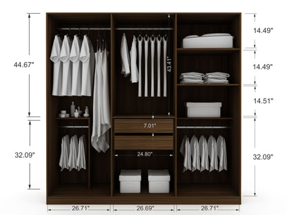 Torino Modern Freestanding Wardrobe - Brown