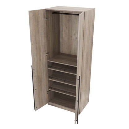 Genoa Modern 2-Piece Freestanding Wardrobe - Rustic Grey