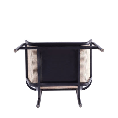 Tulum Natural Cane Accent Chair - Black/Cream