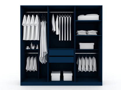 Torino Modern Freestanding Wardrobe - Midnight Blue