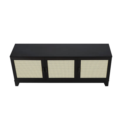 Drift 63" Faux Cane Storage TV Stand - Multiple Color Options