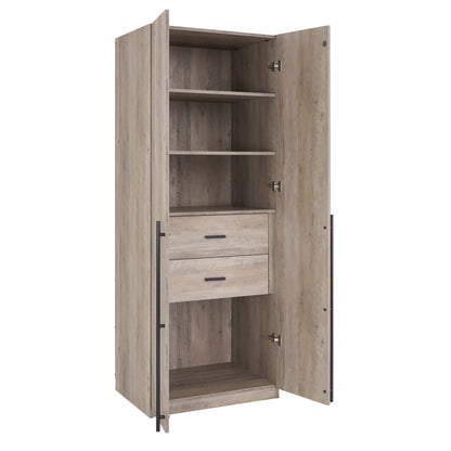 Genoa Modern 2-Piece Freestanding Wardrobe - Rustic Grey