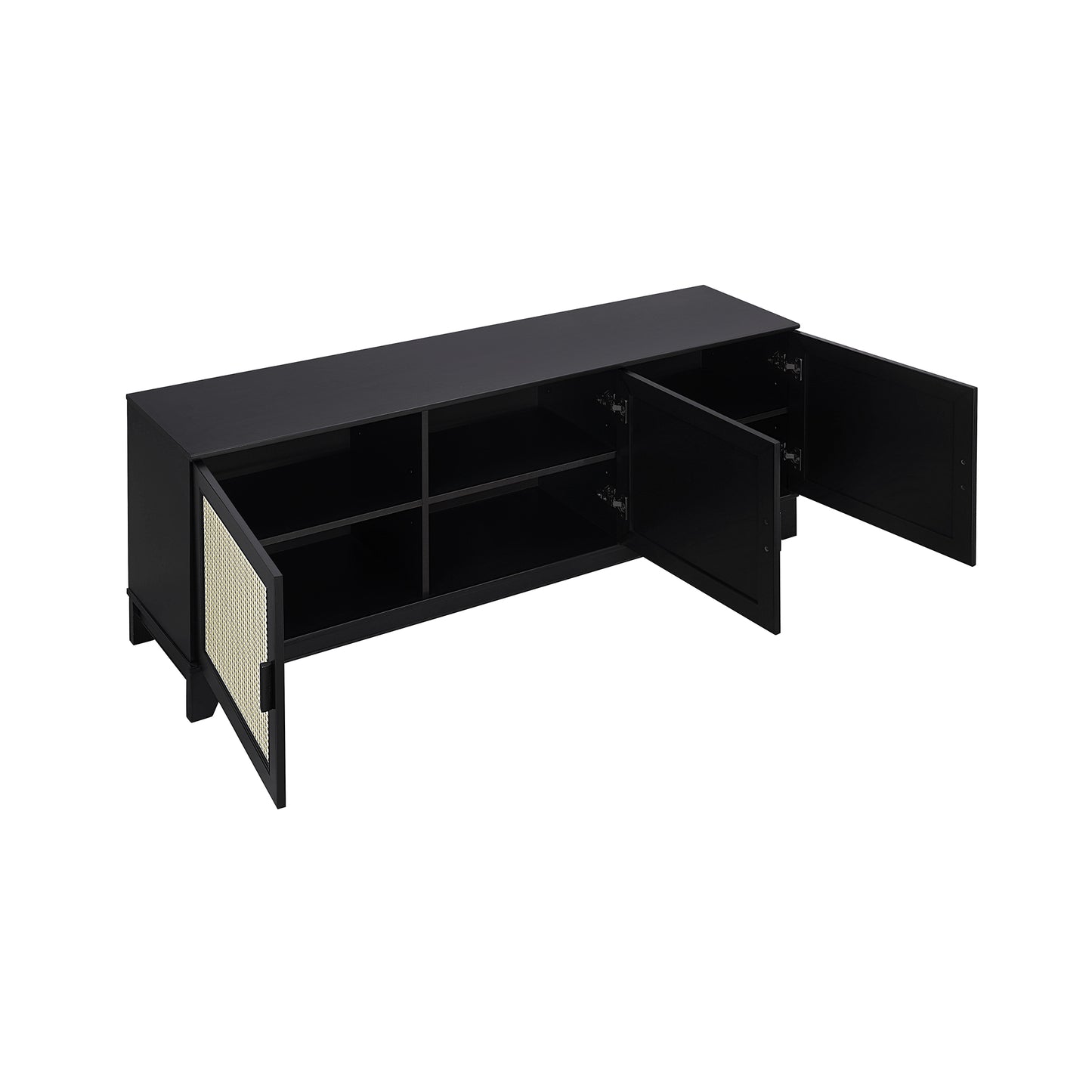 Drift 63" Faux Cane Storage TV Stand - Multiple Color Options