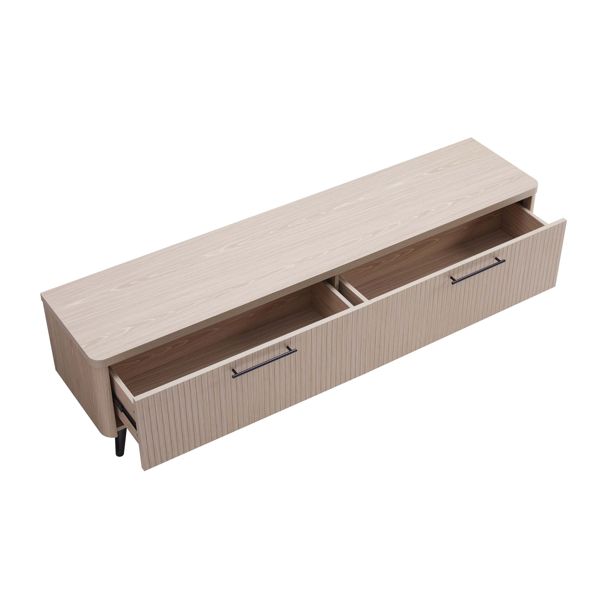 ReForm Creative Home-Tempo 69" Fluted TV Stand with 2 Drawers - Multiple Color Options