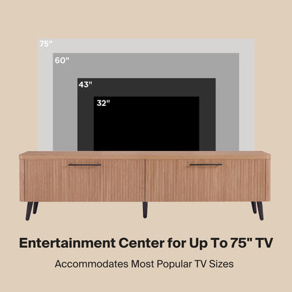 ReForm Creative Home-Tempo 69" Fluted TV Stand with 2 Drawers - Multiple Color Options