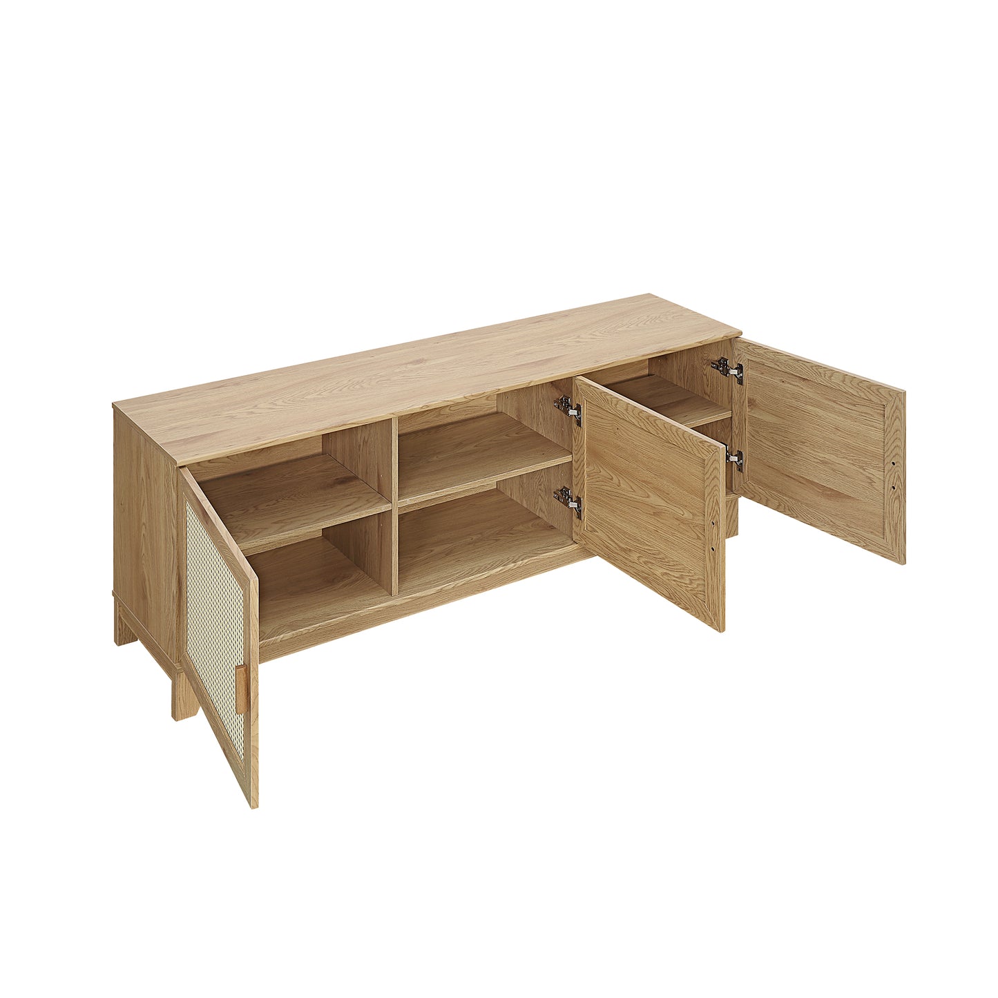 Drift 63" Faux Cane Storage TV Stand - Multiple Color Options