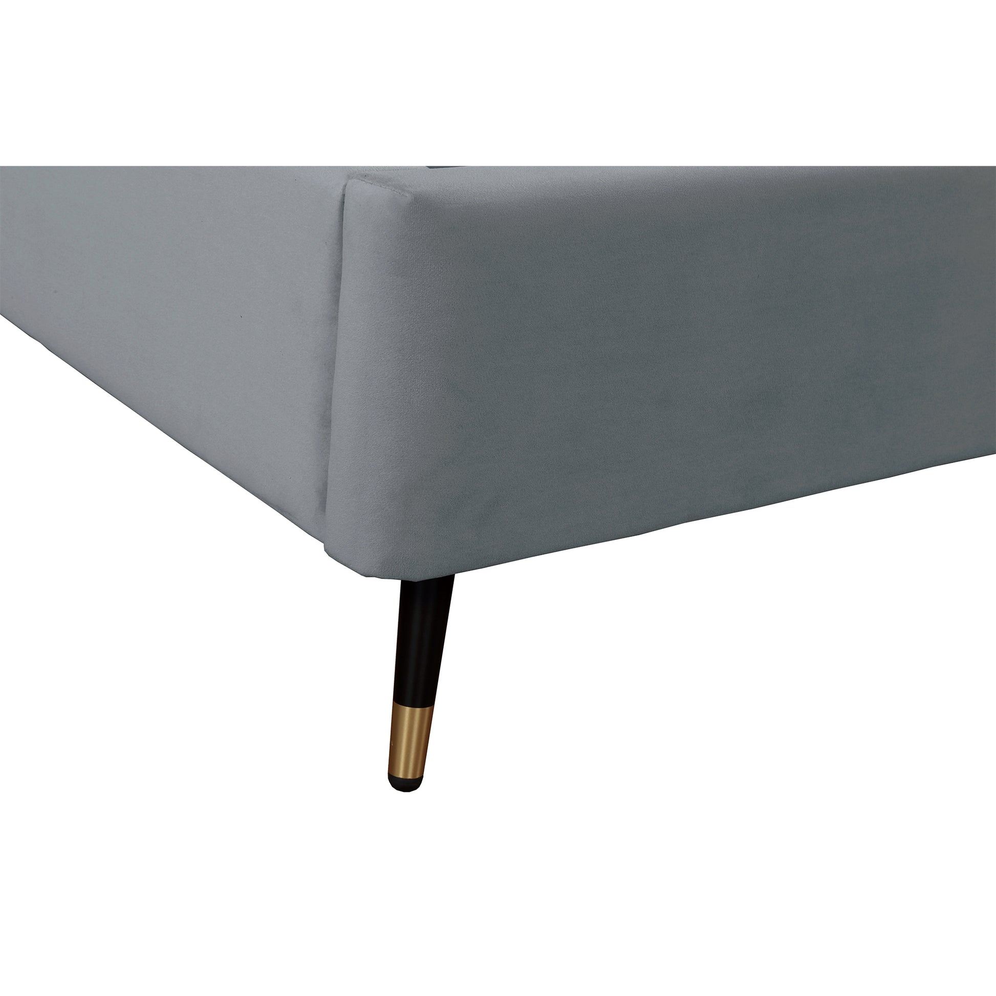 ReForm Creative Home Gallagher Upholstered Velvet Platform Bed - Grey Free Delivery USA & Canada