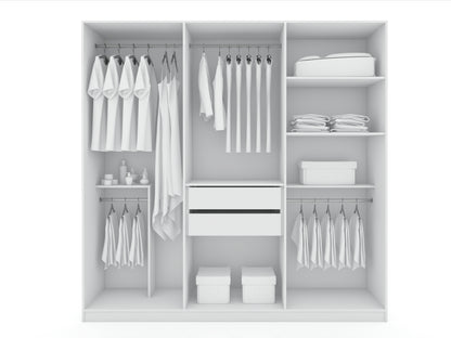 ReForm Creative Home Torino Modern Freestanding Wardrobe - White Free Delivery USA & Canada
