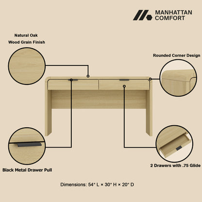 Coboconk 54" Multi-Purpose Home Office Desk - Natural Oak