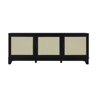Drift 63" Faux Cane Storage TV Stand - Multiple Color Options
