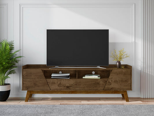 Malmo Modern 70.8" TV Stand with 2 Drawers - Rustic Brown