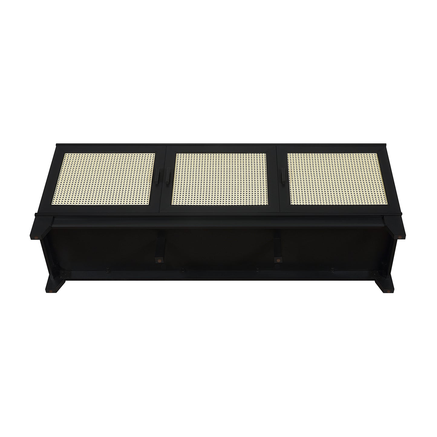 Drift 63" Faux Cane Storage TV Stand - Multiple Color Options