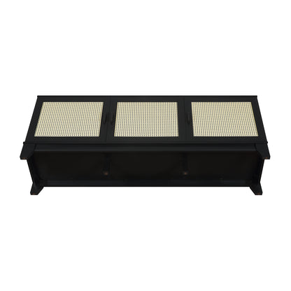 Drift 63" Faux Cane Storage TV Stand - Multiple Color Options