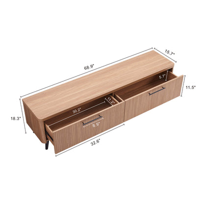 ReForm Creative Home-Tempo 69" Fluted TV Stand with 2 Drawers - Multiple Color Options