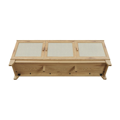 Drift 63" Faux Cane Storage TV Stand - Multiple Color Options