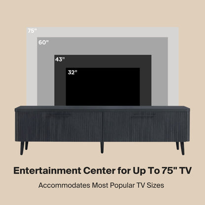 ReForm Creative Home-Tempo 69" Fluted TV Stand with 2 Drawers - Multiple Color Options