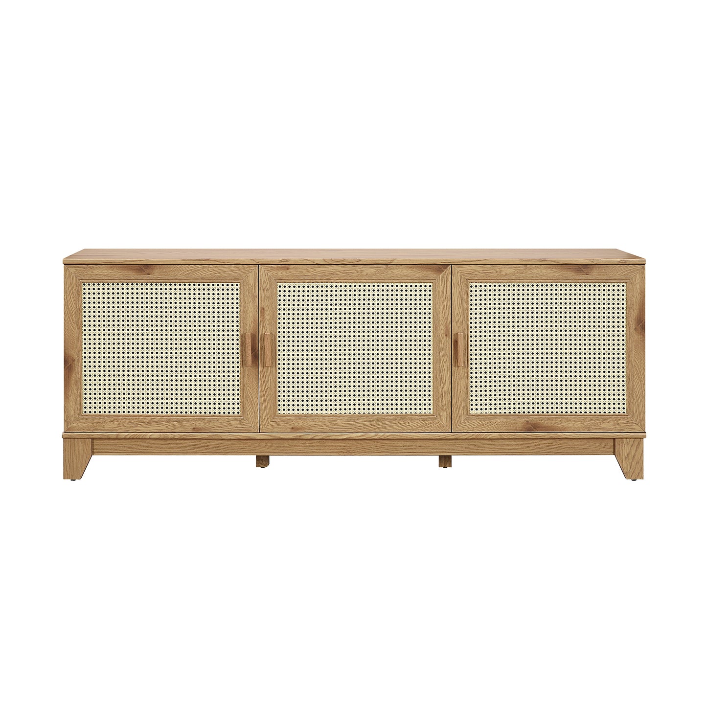 Drift 63" Faux Cane Storage TV Stand - Multiple Color Options