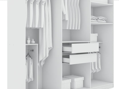 ReForm Creative Home Torino Modern Freestanding Wardrobe - White Free Delivery USA & Canada