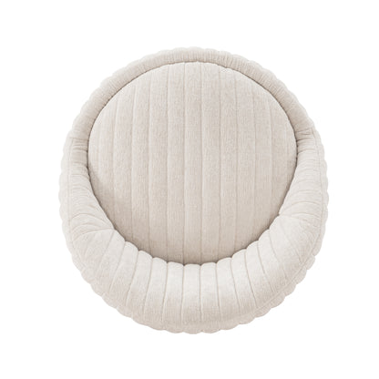 Pumpkin Swivel Chenille Accent Chair - Cream/Gold